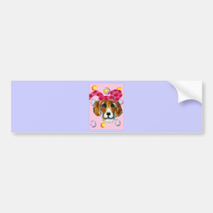 EASTER BUNNY BEAGLE BUMPER STICKER