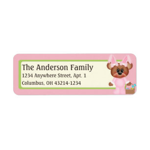 Easter Bunny Belinda Teddy Bear Address Labels