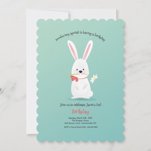 Easter Bunny Birthday Invitation (Front)