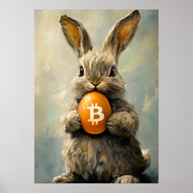 Easter Bunny Bitcoin rabbit hole  Poster (Front)