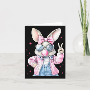 Easter Bunny Blowing Gum Happy Easter Bunnie Sungl Card