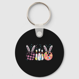 Easter Bunny Bowling Cute Spring Sport Women Girls Key Ring