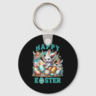 Easter Bunny Boy's Shirt Easter Bysket Girls Top  Key Ring
