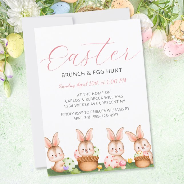 Easter Bunny Brunch Egg Hunt Invitation (Creator Uploaded)