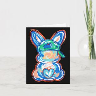 Easter bunny brushstroke happy easter women boyEas Card