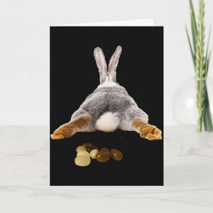 Easter Bunny Butt Tail Funny Poop Jelly Beans T Sh Card