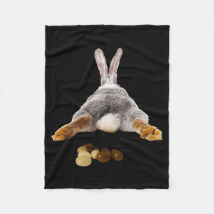 Easter Bunny Butt Tail Funny Poop Jelly Beans T Sh Fleece Blanket