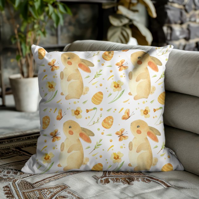 Easter Bunny & Butterflies Cushion (Creator Uploaded)