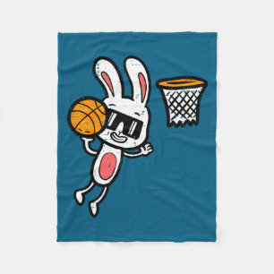 Easter bunny bysketbyll dunk sports boys kids todd fleece blanket