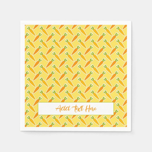 Easter Bunny Carrots TEXT Egg Hunt Spring Garden  Napkin (Front)