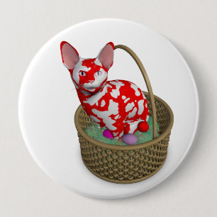 Easter Bunny Cat 10 Cm Round Badge