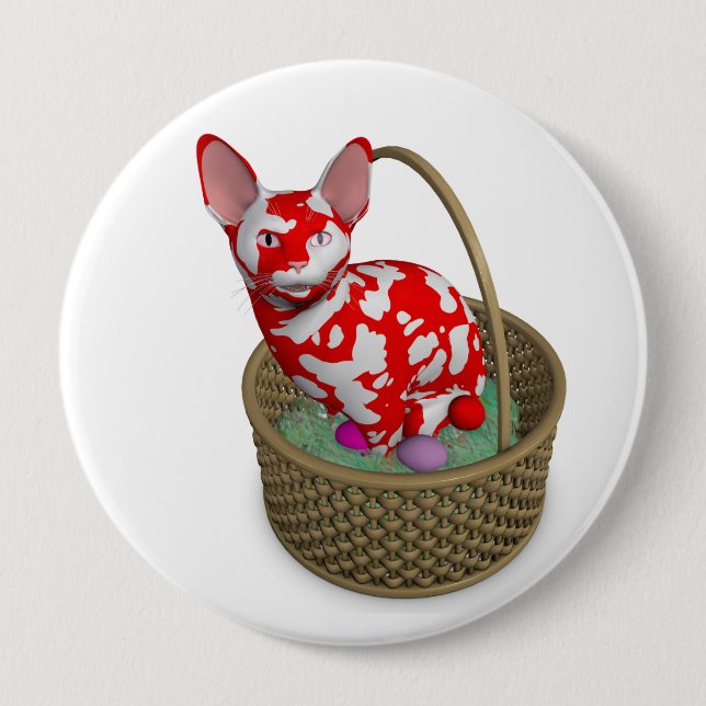 Easter Bunny Cat 10 Cm Round Badge (Front)