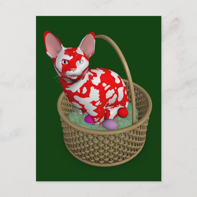 Easter Bunny Cat Holiday Postcard (Front)