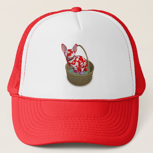 Easter Bunny Cat Trucker Hat (Front)