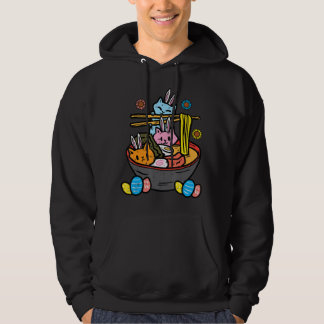 Easter Bunny Cats Ramen Kawaii Japanese Noodle Foo Hoodie