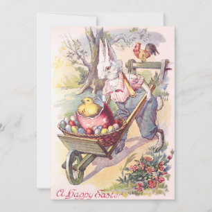 Easter Bunny Chick Coloured Egg Invitation