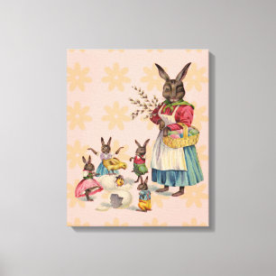 Easter Bunny Chicken Bunny Eggs Canvas Print