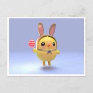 Easter bunny chicklet holiday postcard