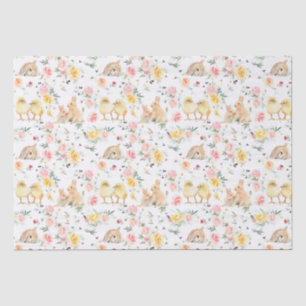 Easter Bunny Chicks Spring Floral Tissue Paper