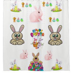 Easter bunny childrens shower curtain