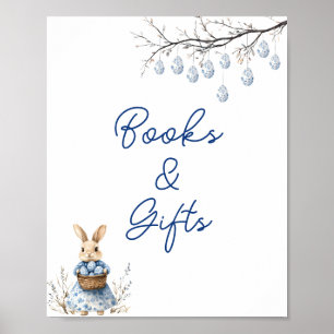 Easter Bunny Chinoiserie Baby Shower Books & Gifts Poster