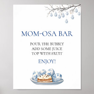 Easter Bunny Chinoiserie Baby Shower Mum-osa Bar  Poster
