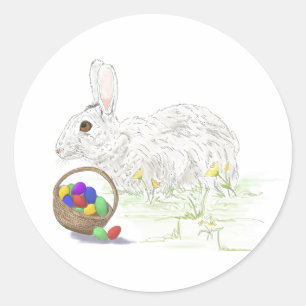 Easter Bunny classic round sticker