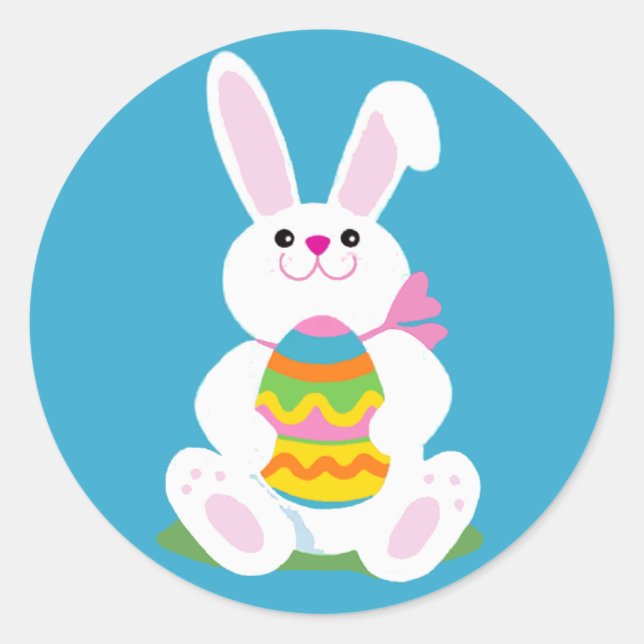 Easter Bunny Classic Round Sticker (Front)
