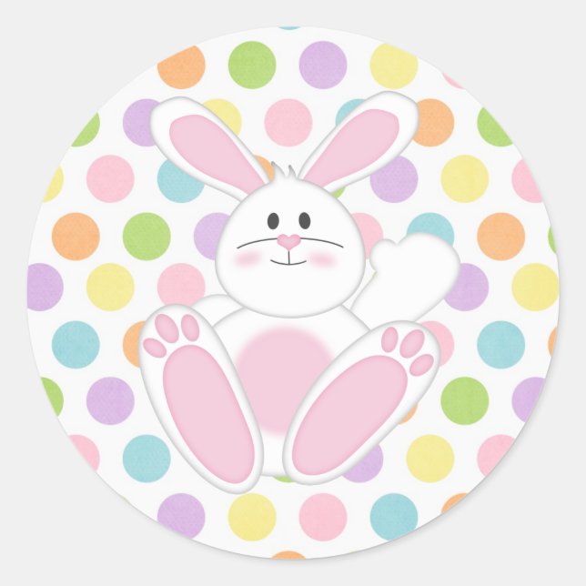 Easter Bunny Classic Round Sticker (Front)