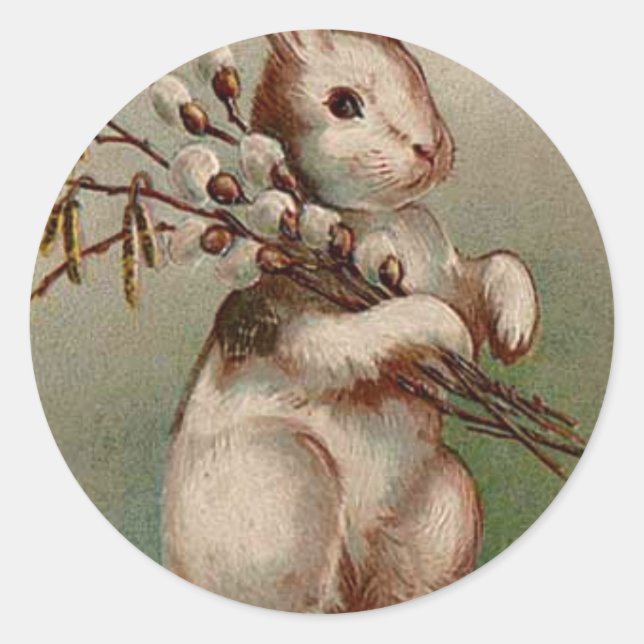 Easter Bunny Classic Round Sticker (Front)