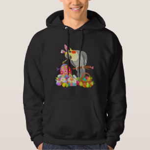 Easter Bunny Cockatiel Drawing Chocolate Eggs Love Hoodie