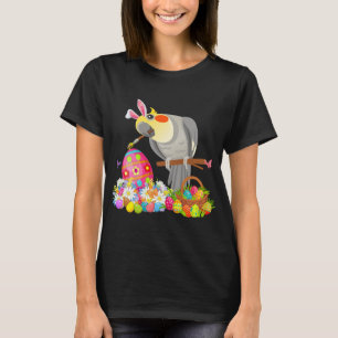 Easter Bunny Cockatiel Drawing Chocolate Eggs Love T-Shirt