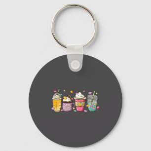Easter Bunny Coffee Latte Eggs Key Ring
