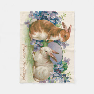 Easter Bunny Coloured Egg Forget-Me-Not Fleece Blanket