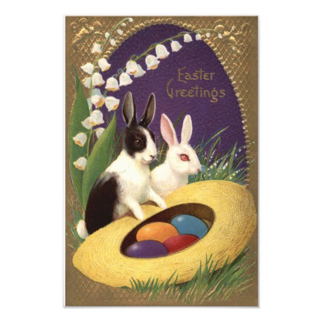 Easter Bunny Coloured Egg Lily Of The Valley Photo Print (Front)