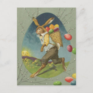 Easter Bunny Coloured Egg Sun Holiday Postcard