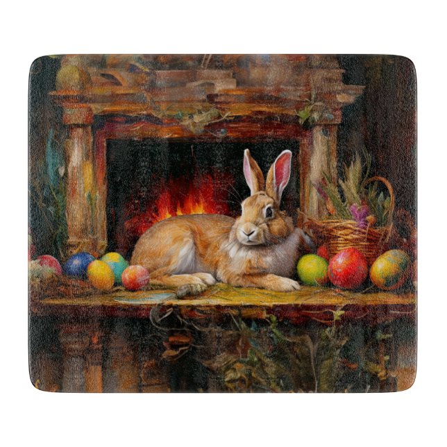 Easter Bunny Colourful Easter eggs  Cutting Board (Front)