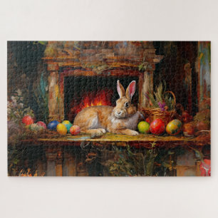 Easter Bunny Colourful Easter eggs Jigsaw Puzzle