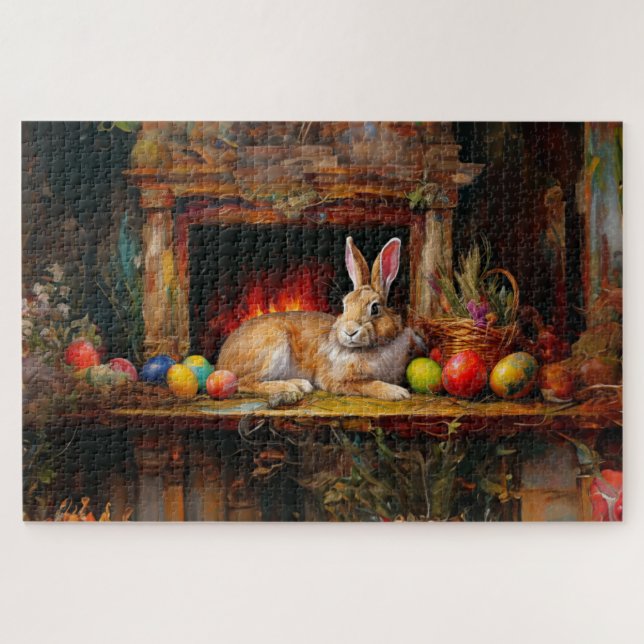 Easter Bunny Colourful Easter eggs  Jigsaw Puzzle (Horizontal)