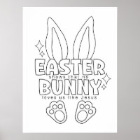 Easter Bunny Colouring Page Poster