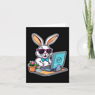 Easter Bunny Computer Video Game Lovers 1 Card