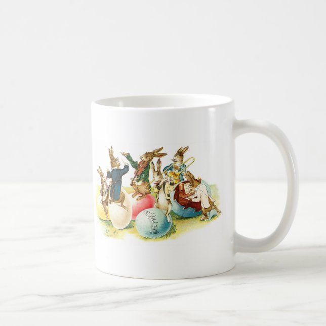 Easter Bunny Concert Vintage Coffee Mug (Right)