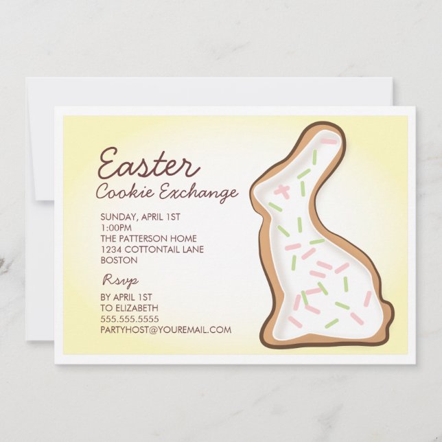 Easter Bunny Cookie Swap Party Invitation (Front)