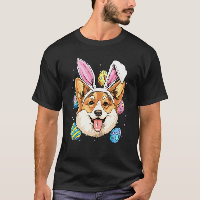 Easter Bunny Corgi Dog Kids Men Women T-Shirt (Front)