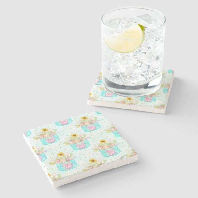 Easter Bunny Costume Stone Coaster (Side)