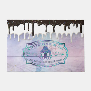 Easter Bunny Cottontail Candy Shop Sign Chocolate Doormat