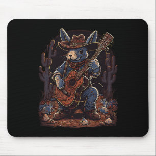 Easter Bunny Cowboy For Men Women Country Music Mouse Pad