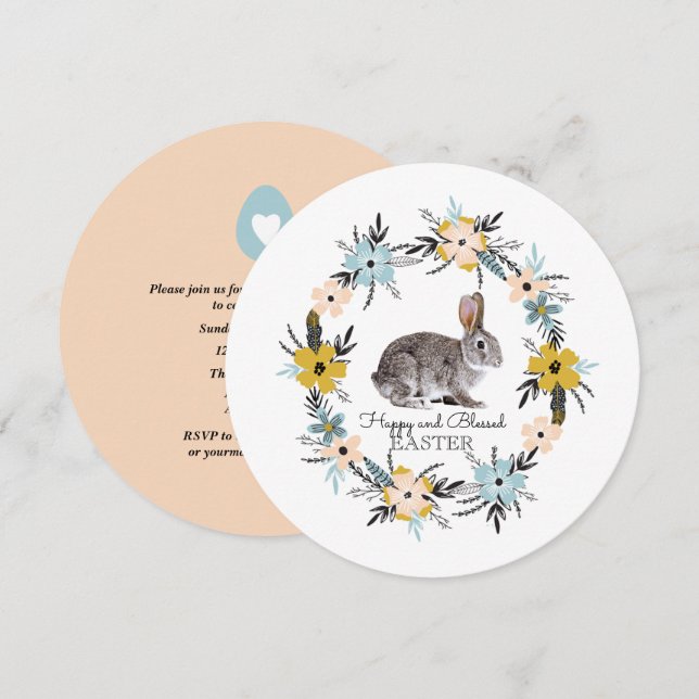 Easter Bunny Custom Easter Brunch Invitations (Front/Back)