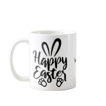 Easter Bunny Customise Photo Black and White Mug
