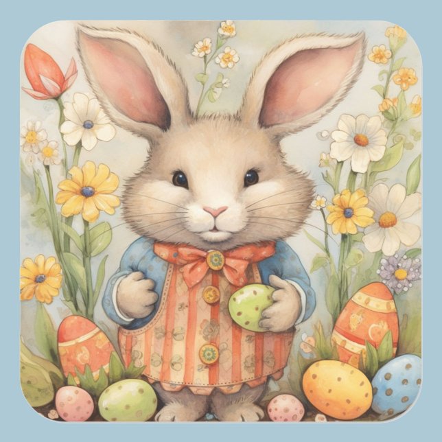 Easter Bunny Cute Floral Sticker in Spring Colours (Creator Uploaded)